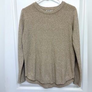Pink Clover Textured Tan Sweater